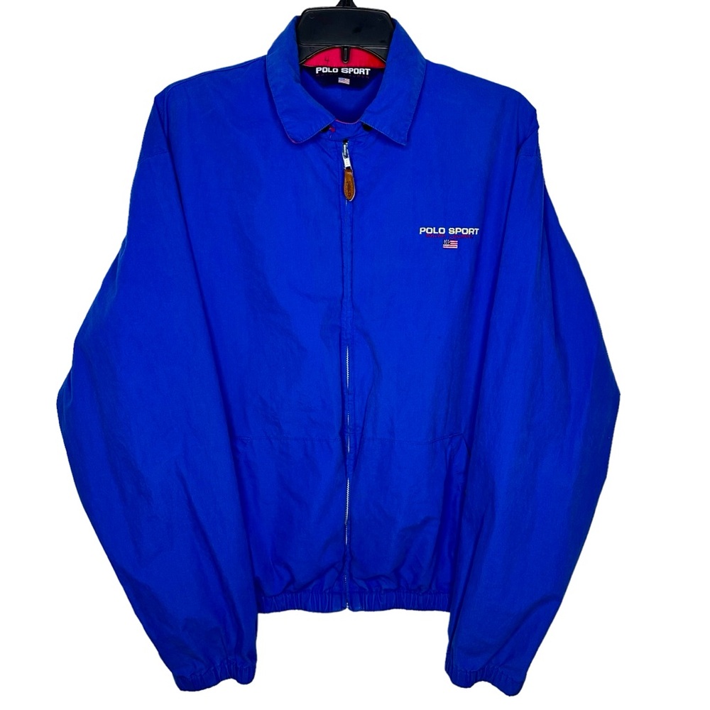 Ralph Lauren Polo Sport Vintage Harrington Jacket - RARE Mens Size M Blue / Red